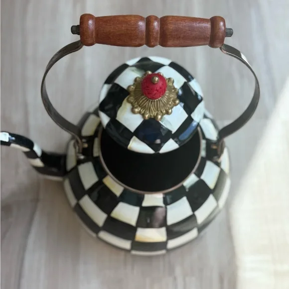 McKenzie Childs Courtly Check tea kettle 3 qt - Picture 5 of 6